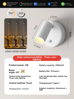 Rechargeable Wireless Magnetic Touch & Remote Control No-drilling Wall Light