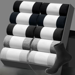 Black Mid-Calf Thin Breathable Anti-Odor Business Socks for Men Absorbent Pure Color Long Socks Spring Summer Sport Polyester