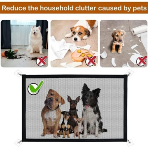 Pet Fence Isolation Net Pet Barrier Fence Household Safety Net Dog Gate Folding Breathable Protection Fence