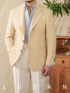 Anti-wrinkle Hemp Silk Herringbone Pattern Suit