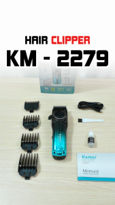 Kemei Professional Electric Hair Clipper Set For Mens Beard Trimmer LED Display Rechargeable Cordless Long Battery Hair Trimmer Powerful Motor for Home&Salon Pemotong Rambut Elektrik KM-2279