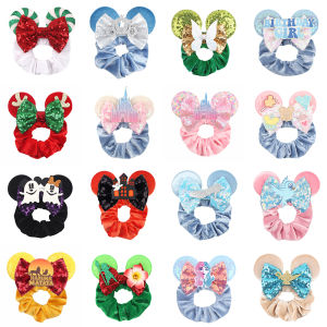 ใหม่น่ารัก Disney แผ่นหู Headwear Tie เทศกาลผมเลื่อมผู้หญิง 4 "โบว์แถบคาดศีรษะยืดหยุ่นสาว DIY อุปกรณ์เสริมผมของขวัญ