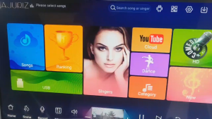 HAJURIZ 3TB HDD 19.5 Capacitance touch screen playerChineseEnglish Songs PreloadedMulti-Language songs on cloud downloadDual systemSmart AI