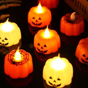 【On Sale】5Pcs Led Lamp Halloween Pumpkin Lights Cute Mini Festival Party Lights Decor Props Candle Light