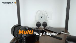 TESSAN USB-C Extension Plug USB Wall Socket 13A 3250W 3 AC Outlet 3 USB Port for Kitchen/Bedroom/Living Room