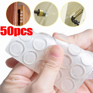 50Pcs Mini Silicone Door Stop Bumper Pads Self-adhesive Clear Furniture cushion Rubber Buffer Particles Cabinet Protector
