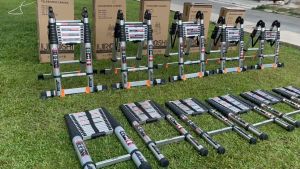 Thang nhôm rút Jiroshi Nhật Bản 2m6 3m2 3m8 4m4 5m 5m8 7m thang rút inox new 2024