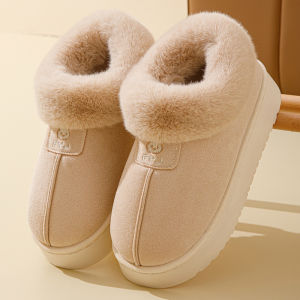 Dép Đi Trong Nhà Mùa Đông Bằng Vải Cotton Đế Dày Lót Lông Cừu Đế Ngoài Chống Trượt Cho Nam Và Nữ Dép Đi Trong Nhà Thoải Mái