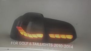 VLAND Full OLED Sequential Tail Lights Assembly Compatible For Rear Lamps Assembly with Dragon Scales Volkswagen VW Golf 6 MK6 2008-2013 Running Light (SMOKE)