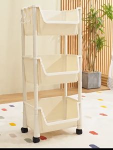 ชั้นวางหนังสือ ชั้นวางหนังสือ 2/3/4ชั้น ล้อ เคลื่อนย้ายสะดวก ชั้นวางอเนกประสงค์ รถเข็นเก็บของ