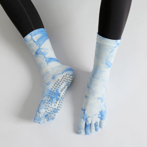 Non-Slip Yoga Socks Professional Pilates Fitness Indoor Sports Adult Ankle Length Five Finger Cotton Breathable Sweat Absorbent