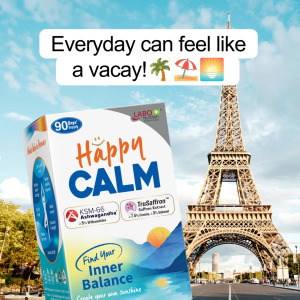 LABO Nutrition HappyCALM - Reduce Stress & Anxiety Supplement Relax Brain Calm Mood Restful Sleep Relieves Fatigue Energizes Strength & Stamina KSM66 Organic Ashwagandha & Saffron Extract Additive Free • 90 Capsules