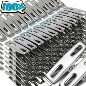 Dizoey 100/20x Kitchen Sealing Clips Stainless Steel Clothespins Metal Windproof Clips for Clothes Sock Tabletop Document Organizers