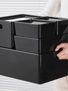 Luxury Cosmetic Storage Box Dustproof Large Capacity Desktop Organizer Elegant Makeup Holder Lipstick Stand Plastic Material