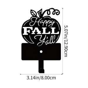 CIFbuy Happy Fall Wall Decor Hooks Metal Key Holder Metal Wall Hanger Organizer Coat Rack Mounted for Pet Leash Jewelry Keys