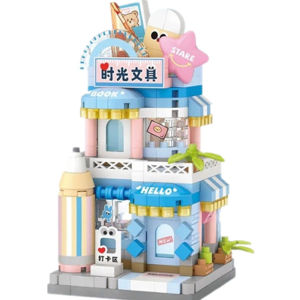 NEW Gift Snack Stationery Store Small Shop Store Street View Food House Building Blocks Kit Girls Bricks Model Toy