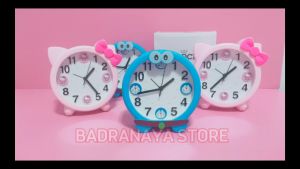 Jam Weker Meja/Jam Alarm Beker/Alarm Clock Kado Unik Lucu Motif Doraemon Hello Kitty Mini