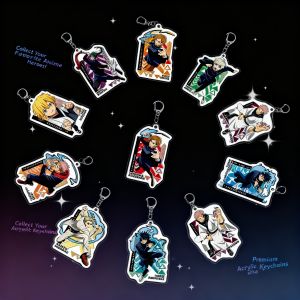 Bandai | Jujutsu Kaisen Yuji Itadori Megumi Fushiguro Nobara Kugisaki Acrylic Keychain Anime Pendant Charm