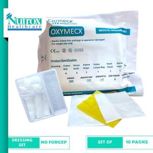 Medical Dressing Set 1 Forcep 0 Forcep Sterile [Set of 10 Packs Dressing Set]