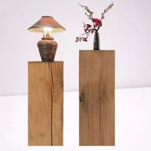 Retro Nordic Japonica Style Wooden Pedestal Stand
