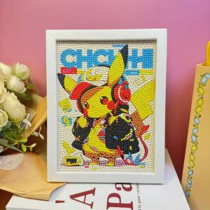 Bandai | Cartoon Diamond painting Canvas Children DIY Handmade Pikachu dot Drill painting Can help develop hands-on skills