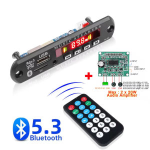 Kebidumei | KEBIDUMEI 2*20W Bluetooth 5.3 MP3 Player Wireless Decoder Board USB TF FM Radio Call Module Car Kit For Speaker
