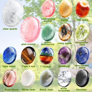 Beautiful Amethyst Rose Quartz Thumb Stone Pocket Meditation Oval Crystal Natural Vitality Relaxation Forget Worry DIY Necklace