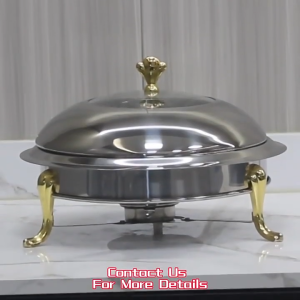 Chafing Dish Food Warmer Chafing Dish Buffet Set Sale Catering Supplies Display Stainless Steel Food Warmers With Cover Warming Trays Round Buffet for Party Hotel Catering Home
