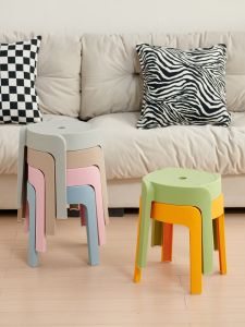Modern Simple Thickened Plastic Childrens Stool Non-Slip Stackable Tea Table Adult Universal Eco-Friendly No Odor Resistant Slippery Low Table