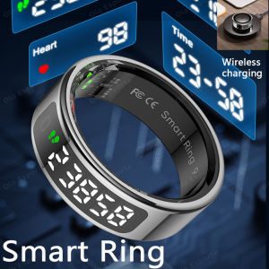 2025 New Display Screen R12 Smart Ring with TouchHealth Monitor Wireless Charging 5atm & ip68 Waterproof smartring Men Women
