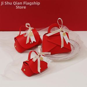 Leather Style Wedding Candy Box Handheld