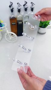 Combo 4 Thanh 5 Móc 6 Móc Treo Đồ Dán Tường Living C Móc Dài Trong Suốt Chịu Lực Tiện Ích