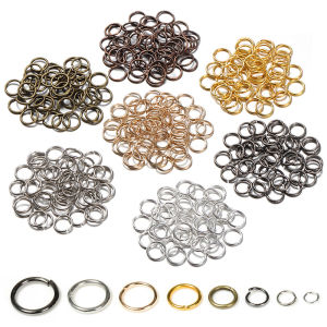 200pcs 3/4/5/6/7/8/10/12mm Metal DIY Jewelry Findings Open Single Loops Jump Rings & Split Ring For Chain Pendant Jewelry Making
