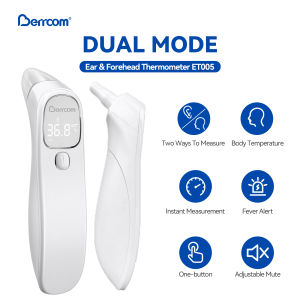 Berrcom Forehead and Ear Thermometer for Adults and Kids Digital Infrared Thermometer for Baby Touch-less Medical Thermometer with Led Display and One Second Measurement