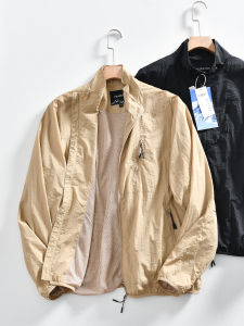 Fresh Comfortable Outdoor Casual Jacket for Men Autumn Lightweight Stand Collar Couple Style Breathable Standard Fit Jacket