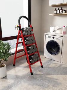 Ladder aluminium heavy duty 4/5 Layers Ladder Foldable Household Ladder Portable Step Anti-Slip Reinforcement