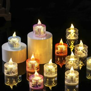 5PCS LED Electronic Candle Light Flameless Flickering Mini Light Night Christmas Home Decoration Birthday Proposal Confession Ornament