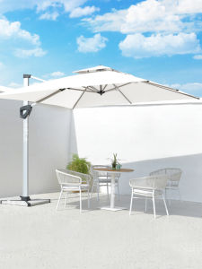 Roman Style Solar Powered Outdoor Sunshade Umbrella Villa Garden Beach Stall Solar Umbrella Rotatable High Quality Luxury