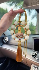 Khánh Phật Thích Ca Gỗ Hoàng Dương-Khánh 10 Bông Liên Hoa Ô TÔ Trang Trí Gương Xe Hơi