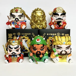 Five Road Wealth Deity Arrival Blind Box New Year Car Desktop Resin Figurines Wealth Attracting Lucky Charm Collectible Toys