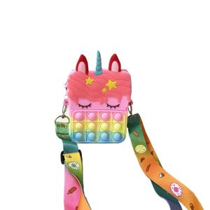 túi pop it đeo chéo pony giảm căng thẳng silicon mềm có dây đeo chéo siêu xinh