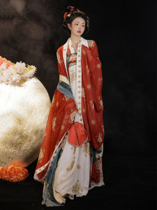 Original Hanfu Womens Clothing Qiyueji Fairy Palace Joyous Banquet Tang Dynasty Style Full Sleeve Embroidered Spring Summer Collection