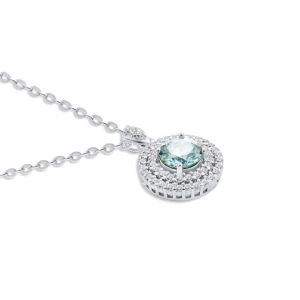 1ct 6.5mm VVS D Color Moissanite Diamond Necklace 925 Sterling Silver Luxury Jewelry Womens Wedding Party Dating Gift