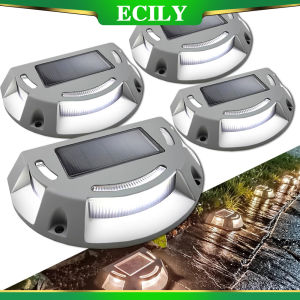 Ecily Đèn LED năng lượng mặt trời Vườn chống thấm ngoài trời boong đèn cầu thang năng lượng mặt trời Stud đường lái xe con đường bước đất Dock bãi cỏ chiếu sáng cảnh quan