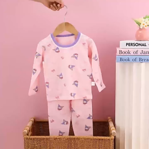(SG Seller) Children Pajamas Set Breathable Cotton Long Sleeve Home Sleepwear Suit Boys Girls Kids Home Wear Loungewear