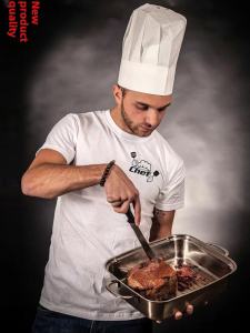 Chef Uniform Work Clothes Short Sleeve Mens and Womens Baking Dining Kitchen Hotel Canteen All Cotton T-shirt Summer Workwear