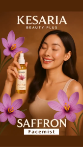 KESARIA Facemist Saffron 60ml Mencerahkan Wajah Kusam Pelembap Wajah Praktis Glowing Alami