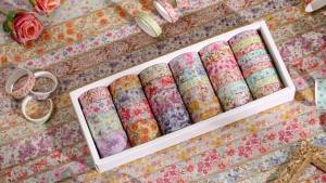 32 Rolls Washi Tape Set Colored Floral Decorative Masking Tape Artists Tapes for Junk Journal Journaling DIY Craft Projects