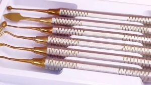 6Pcs/Set Dental Instrument Composite Resin Filling Spatula Titanium Plated Head Filler