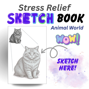 Stress Relief Sketch Book for adults children elderly with ADHD anyone can draw Easy Book
